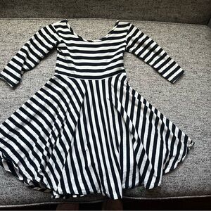 Black and White Striped Dress